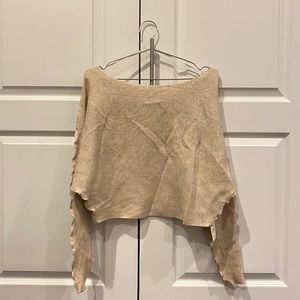 purled creme sweater